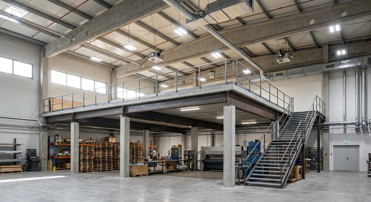 Освещение и вентиляция антресольного этажа на складе